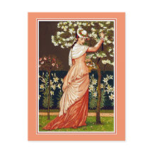 Ilustracion Vintage de Blossom Picking Time