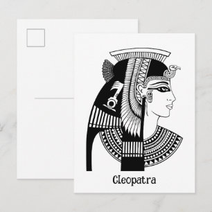 Postal Ilustración vintage de Cleopatra