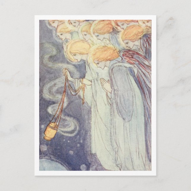 Postal Ilustracion vintage de Heavenels Angels (Anverso)