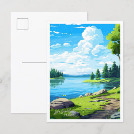 Postal Ilustracion Vintage de Lake Saint Croix