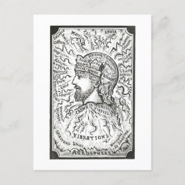 Postal Ilustracion vintage de las vibraciones de Aura