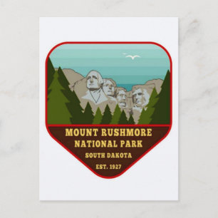 Postal Ilustración vintage de Mount Rushmore