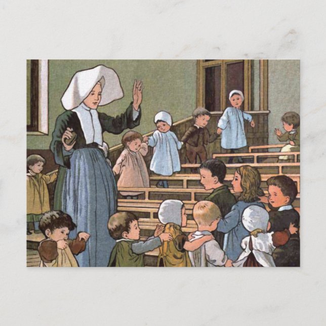 Postal Ilustracion vintage de Nursery Games (Anverso)