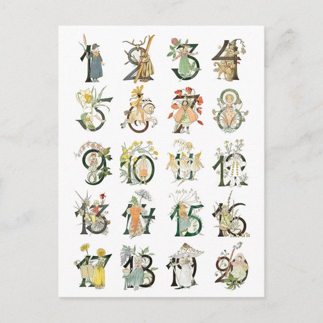 Postal Ilustracion vintage de Ottilia Adelborg (Anverso)