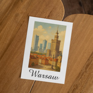 Postal Ilustracion Vintage de Varsovia