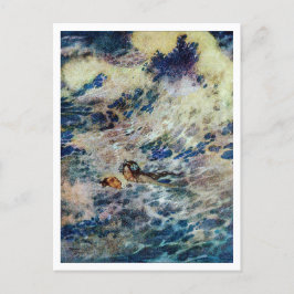 Postal Ilustracion Vintage Edmund Dulac Sirenita