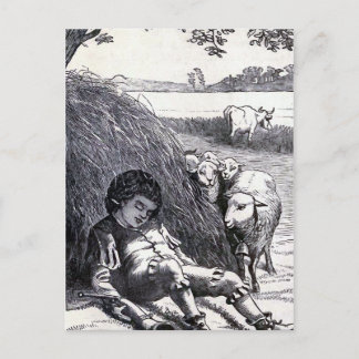 Postal ilustracion vintage "Little Boy Blue"