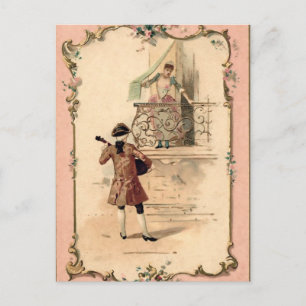 Postal Ilustracion Vintage Lovers