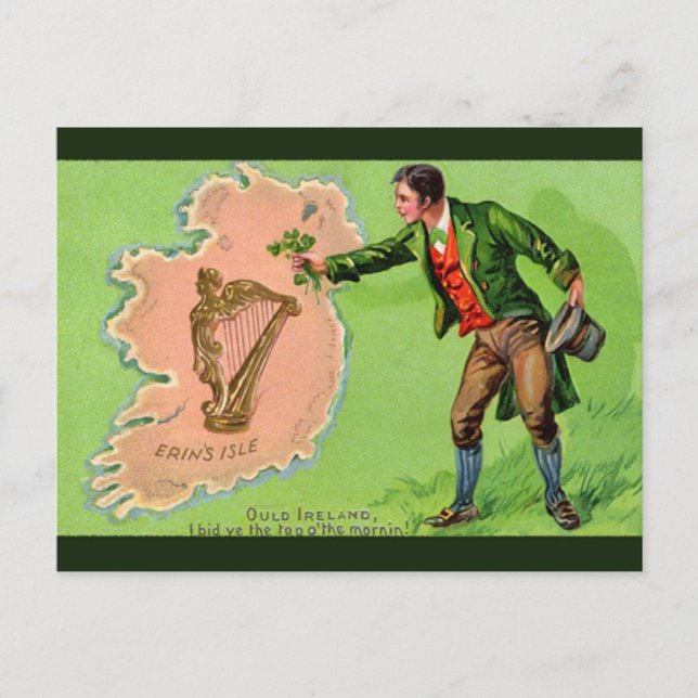 Postal Ilustracion vintage único - Isla de Erin (Anverso)