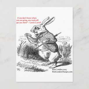 Postal Ilustración y cita de Lewis Carroll Looking Glass