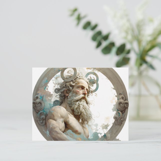 Postal Ilustracion Zeus Postcard (Anverso de pie)