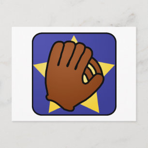 Postal Ilustraciones de dibujos animados deportes guante 