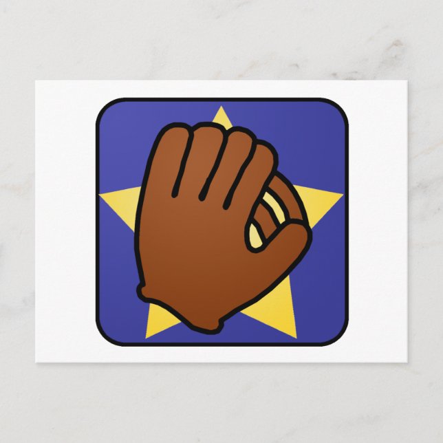 Postal Ilustraciones de dibujos animados deportes guante  (Anverso)