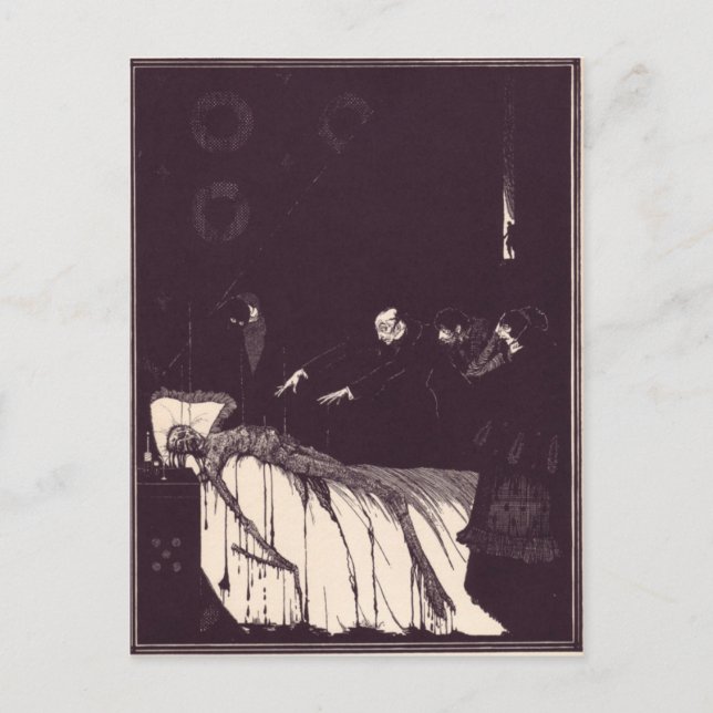 Postal Ilustraciones de Edgar Allan Poe de Clarke (Anverso)