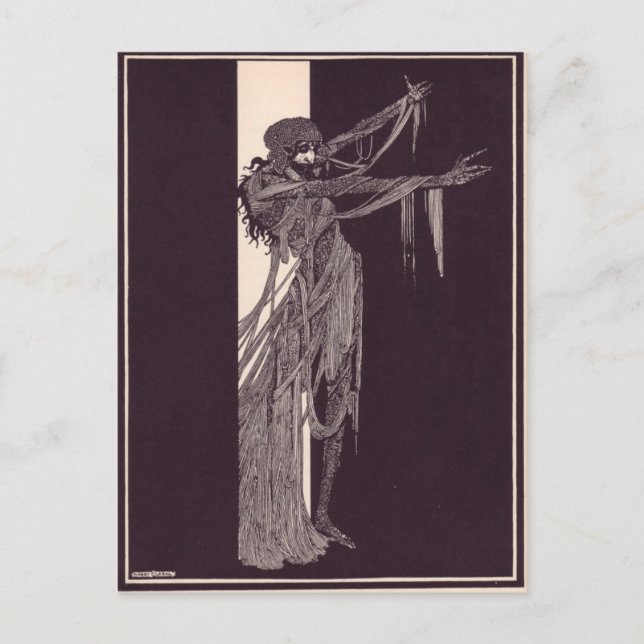 Postal Ilustraciones de Edgar Allan Poe de Clarke (Anverso)