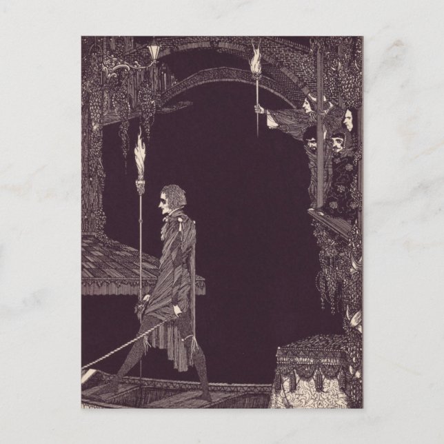 Postal Ilustraciones de Edgar Allan Poe de Clarke (Anverso)