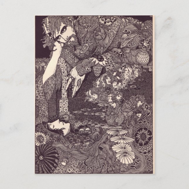 Postal Ilustraciones de Edgar Allan Poe de Clarke (Anverso)