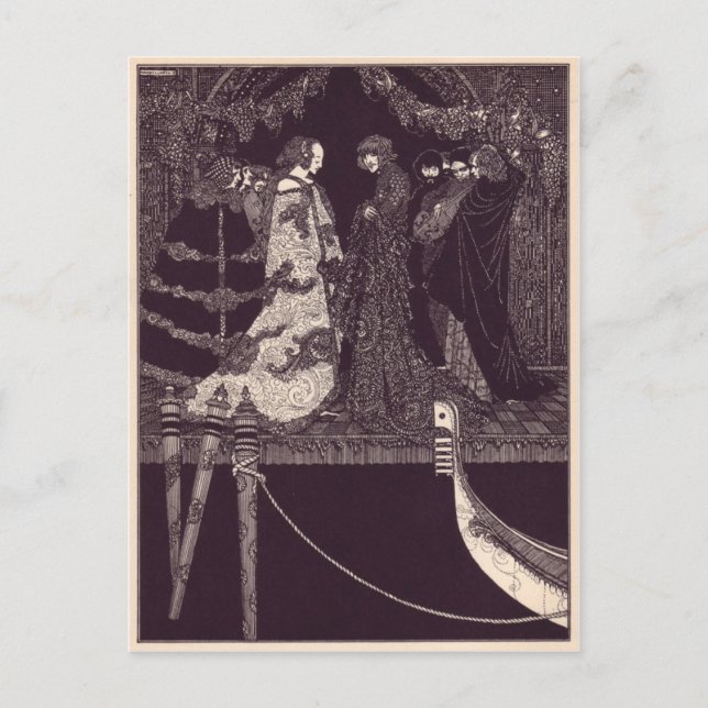 Postal Ilustraciones de Edgar Allan Poe de Clarke (Anverso)