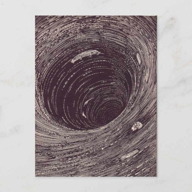 Postal Ilustraciones de Edgar Allan Poe de Clarke (Anverso)