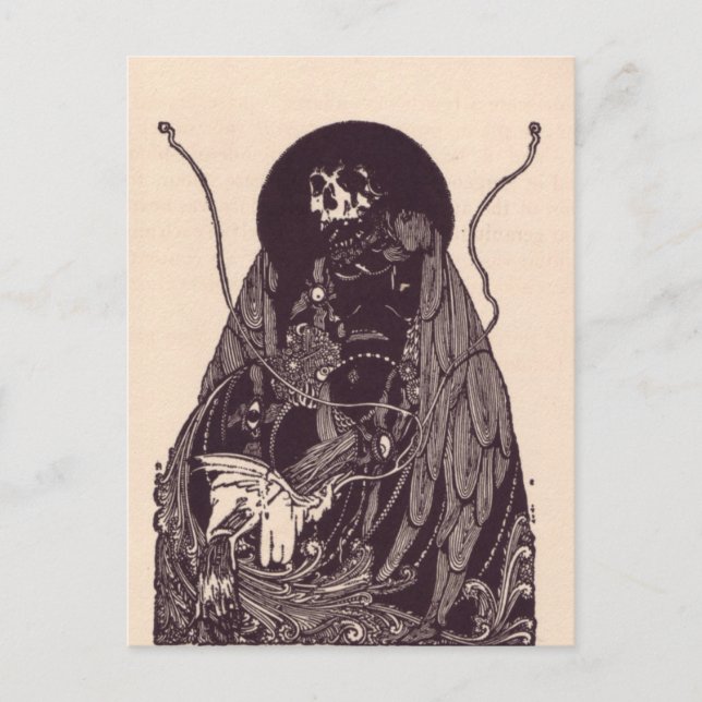 Postal Ilustraciones de Edgar Allan Poe de Clarke (Anverso)