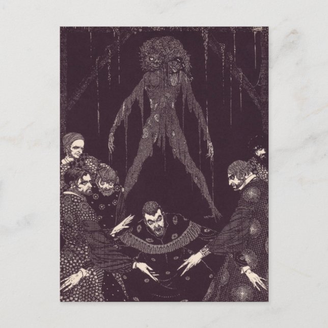 Postal Ilustraciones de Edgar Allan Poe de Clarke (Anverso)