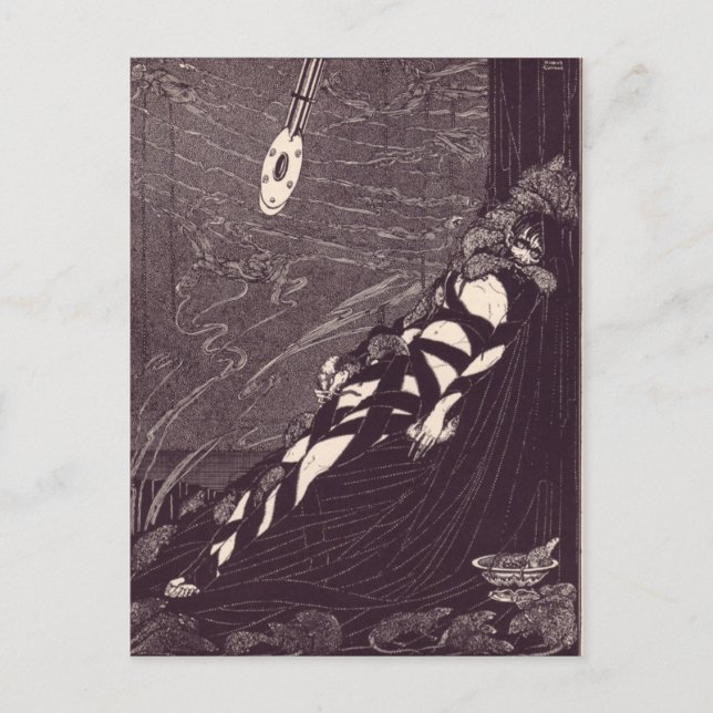 Postal Ilustraciones de Edgar Allan Poe de Clarke (Anverso)