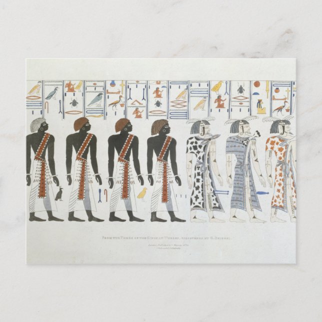Postal Ilustraciones de jeroglíficos de las tumbas de t (Anverso)