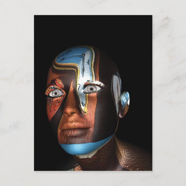 Postal Ilustraciones en 3d Dalí sobre mercadería (Anverso)