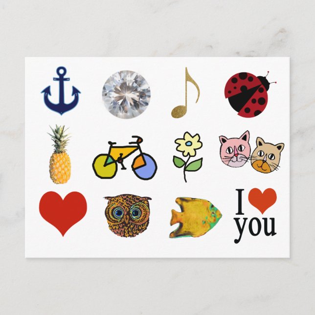 Postal ilustraciones lindos (Anverso)