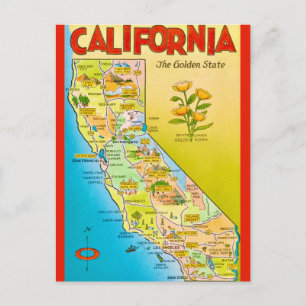 Postal Ilustrado Estado de California 