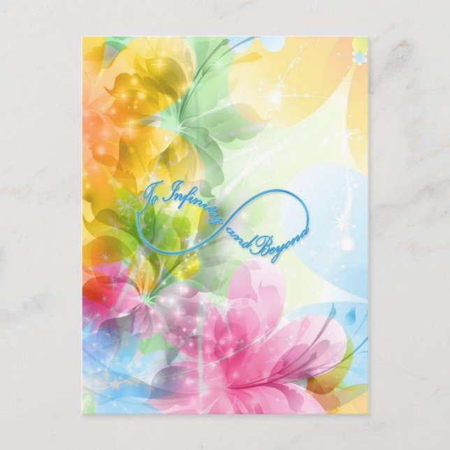 Postal Ilustrante símbolo Infinity "Hacia el infinito y m (Anverso)