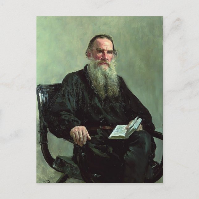 Postal Ilya Repin- Retrato de Leo Tolstoy (Anverso)