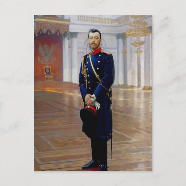 Postal Ilya Repin- Retrato de Nicolás II (Anverso)
