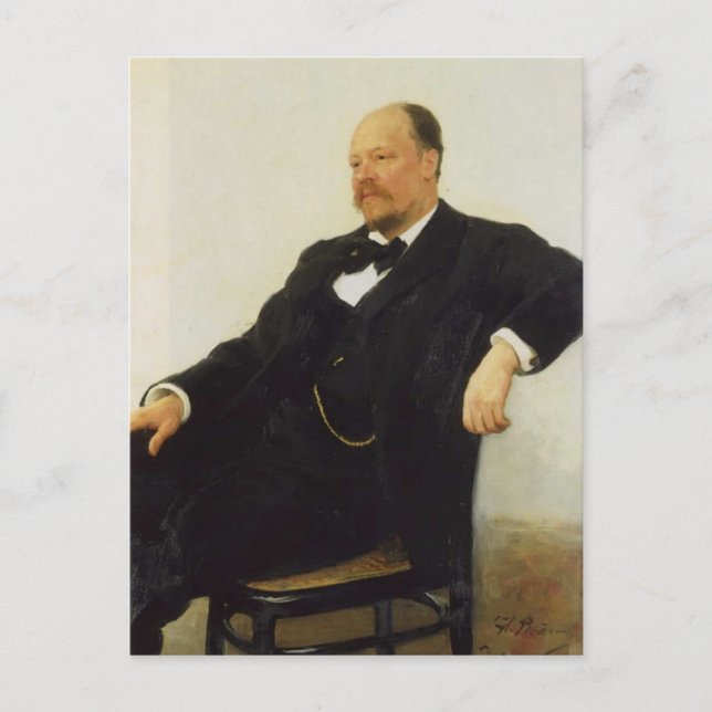 Postal Ilya Repin-Retrato del compositor Anatoly Lyadov (Anverso)