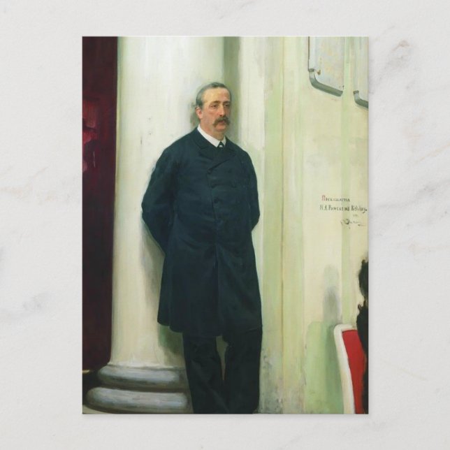 Postal Ilya Repin- Retrato del compositor y químico (Anverso)