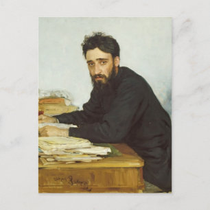 Postal Ilya Repin- Retrato del escritor Vsevolod Garshin