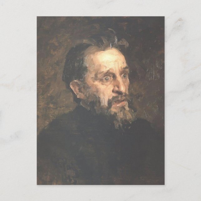 Postal Ilya Repin- Retrato del pintor Grigory Myasoyedov (Anverso)
