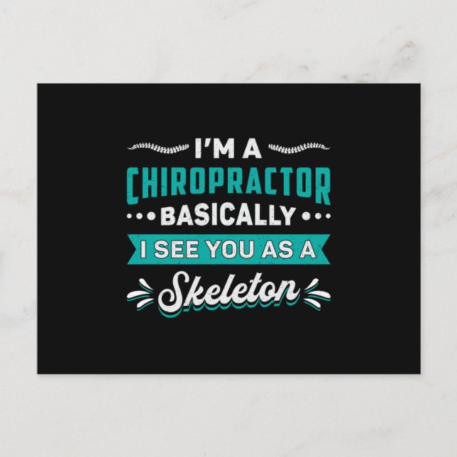 Postal I'm A Chiropractor Skeleton Spine Chiropractic (Anverso)