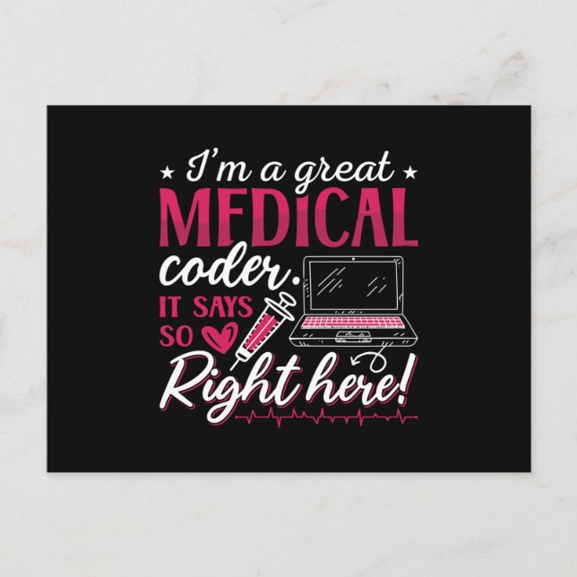 Postal I'm A Great Medical Coder ICD Coding Programmer (Anverso)