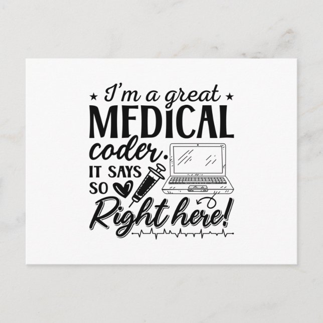 Postal I'm A Great Medical Coder ICD Programmer Coding (Anverso)