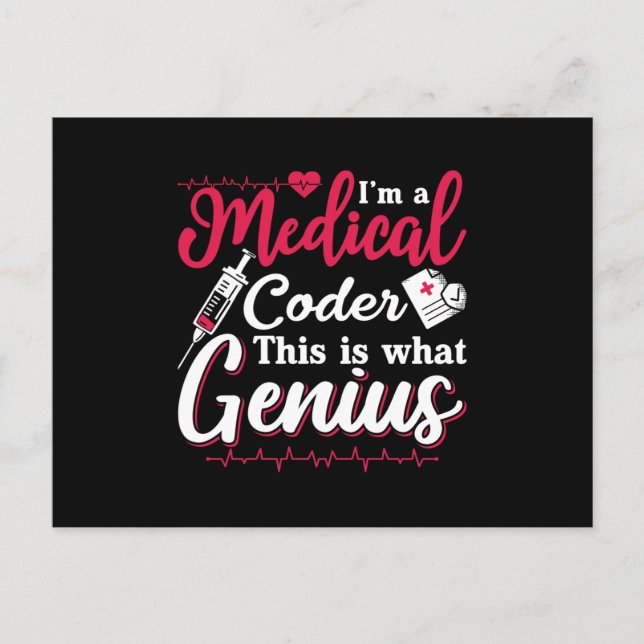 Postal I'm A Medical Coder This Genius Coding Programmer (Anverso)