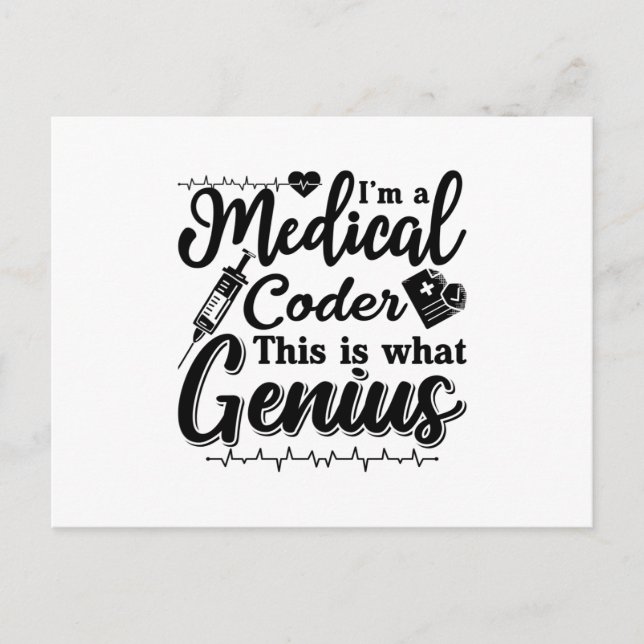 Postal I'm A Medical Coder This Genius Programmer Coding (Anverso)