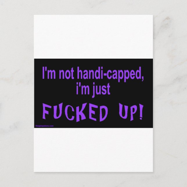 Postal im_not_handicapped_im_just (Anverso)
