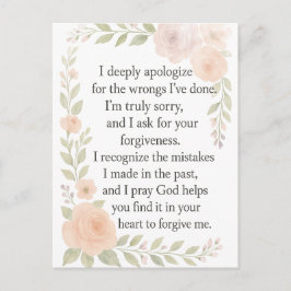 Postal I'm Sorry/Apology\ Forgiveness Floral 