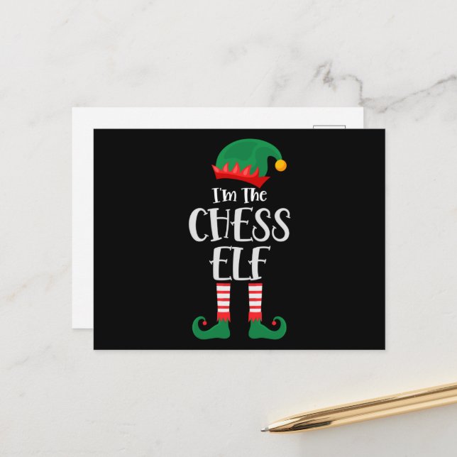 Postal Im The Chess Elf Matching Christmas (Anverso/Reverso In Situ)