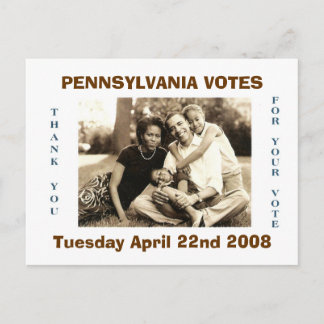 Postal image0-6, PENNSYLVANIA VOTA, el martes 22 de abril