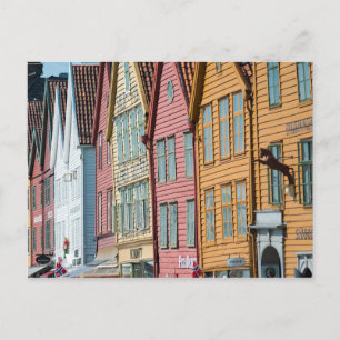 Postal Imagen abstracta Tyske Bryggen casas de madera Ber