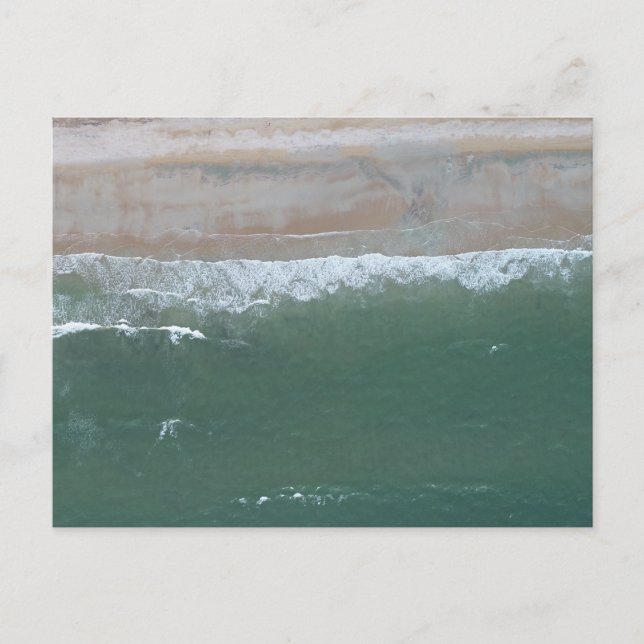 Postal Imagen aérea de Green Ocean Water & Sandy Beach (Anverso)