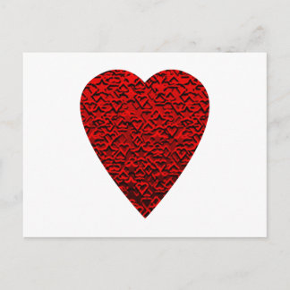 Postal Imagen brillante del Corazón Rojo.