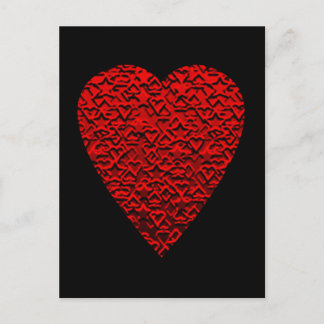 Postal Imagen brillante del Corazón Rojo.